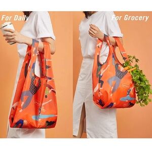 NIB Yanzee Reusable Grocery Shopping Bags 2pk Orange